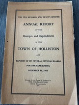 Town of Holliston MA 227th Annual Report December 31 1950 - $14.50