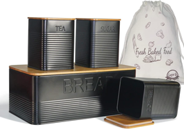 Bread Box Kit, Breadbox with Extra Bamboo Cutting Board Lid, Space-Saving Holder - $41.00