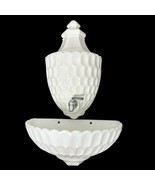Vintage Fenton Milk Glass 3 Piece Lavabo Basin Tank w/Spout Lid Thumb Print - $187.00