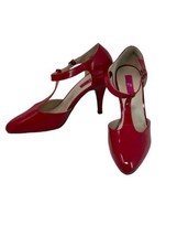 PLEASER Stiletto Shiny PVC Red 4.5&quot; High Heel Sz 12 Shoe Closed Toe Domi... - £39.52 GBP