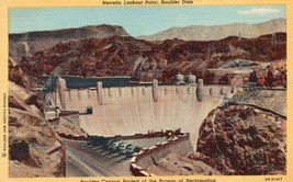 Vintage Unposted Linen Postcard Nevada Lookout Point, Boulder Dam - £7.76 GBP