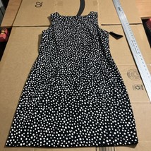 AGB Women&#39;s Stretch Dress Black &amp; White Polka Dot Sleeveless Shift Dress... - $39.60