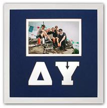 Delta Upsilon Fraternity Blue &amp; White Licensed Photo Frame Holds 4x6 Photo Wall  - £20.90 GBP