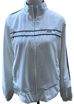 Reebok Track Jacket Womens Large Y2k White Pockets Full Zip Run Casual Spring  - £13.13 GBP