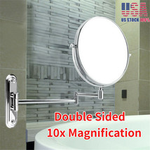 Folding Magnifying Vanity Makeup Cosmetic Mirror Wall Mounted Bathroom 2 Side - £50.35 GBP