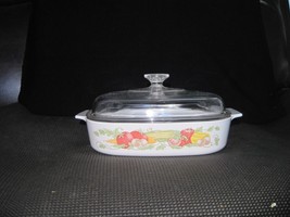 Corning Ware Garden Harvest 2.5 QT Square Casserole A-10-B with NEW Pyre... - $37.62