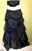 NWT Bill Levkoff Black White Two Tone Bridesmaid Dress Elegant Ball Gown 12 423 - £92.14 GBP