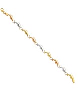 14K Tri-Color Gold Stampato Dolphin Bracelet - $726.23 CAD