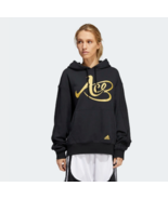 new adidas CANDACE PARKER ACE HOODIE women&#39;s S black/gold Basketball Swe... - £31.23 GBP