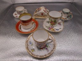 Miniature cups saucers compatible with Helena Wolfsohn,Carl Thieme,Dresd... - $123.75