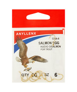 ANYLLENX Eagle Claw 038AH-6 Salmon Egg Fish Hooks, Gold, Size 6 - £2.84 GBP
