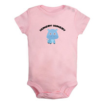 Hippo Hungry Hungry Funny Romper Newborn Baby Bodysuit Infant Jumpsuits Outfits - £8.19 GBP