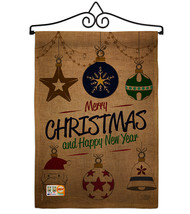 Joyful Christmas And New Year Burlap - Impressions Decorative Metal Wall Hanger  - £27.05 GBP
