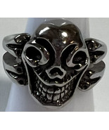 Jewelry Ring New Stainless Steel Skull 23 mm Biker Silver Tone Never Rus... - £18.66 GBP