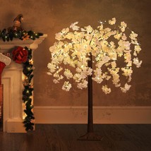 Lighted Cherry Blossom Tree Led Artificial Trees For Decoration Inside, Light Up - £94.10 GBP