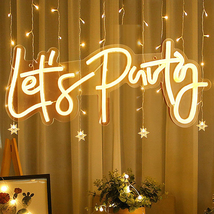 Lets Party Neon Sign, LED Lights Sign - £30.91 GBP