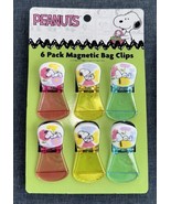 Peanuts Snoopy Spring Flowers Easter Magnetic Bag Chip Clips 6 Pack New - £11.76 GBP