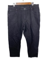 Vintage Wrangler Jeans 36x28 Black Washed Denim Straight Leg Stretch Pan... - £26.54 GBP