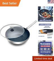11&quot; Stainless Steel Wok Pan with Glass Lid - Induction Compatible &amp; Nons... - $104.99