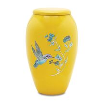 Yellow Hummingbird 220 Cubic Inches Large/Adult Funeral Cremation Urn fo... - $186.99