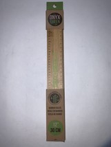 12-Inch 100% Recycled Bamboo Ruler, 12&quot; (30 cm) ONYX + GREEN, Bevelled E... - £7.53 GBP