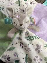 Taggies Mary Meyer Plush Deer Flora Fawn Lovey Purple Green hand held bl... - £8.70 GBP