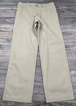 Patagonia Mens Size 33 Khaki Straight Leg Casual Pants Organic Cotton Logo - £17.98 GBP