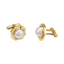 14K Yellow Gold Mabe Cultured Pearl Cufflinks - £1,769.77 GBP