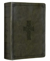 ESV Study Bible Personal Size TruTone Olive Celtic Cross Design - £98.92 GBP