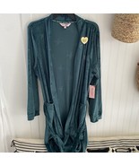 Juicy Couture LA Sleepwear Green Velour Soft Belted Robe Rhinestone JC L/XL - £32.37 GBP