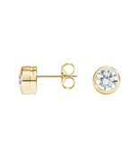 10K Gold Round Diamond Moissanite Stud 10K Solid Gold Stud, Gold Stud fo... - $329.16 CAD+
