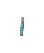 Sparkling Opal Blue Art Glass Mezuzah - Easy Mount Indoor or Outdoor - W... - £23.81 GBP