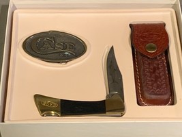 Case XX Mako Folding Knife P158 LSSP 1984 6 Dot Belt Buckle &amp; Sheath Gift Set - £113.78 GBP