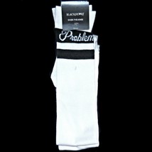 Problem Child Over The Knee Thigh High Schoolgirl Socks Knit White Unisex 4-10 - £30.36 GBP