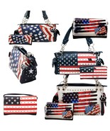 USA American Flag Stars Stripes Concealed Carry Western Purse Handbag Wa... - £21.23 GBP+