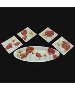 Prima Design 5-Piece Poppy Floral Serveware Set - Plates &amp; Oval Platter - $29.69