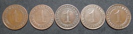 GERMANY 1 REICHSPFENNIG 5 COIN SET 1925 A - J  WEIMAR TIME VERY RARE LOT XF - £36.45 GBP
