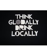 Scotty&#39;s Brewhouse Black Shirt Large L Think Globally Drink Locally Indiana - $23.96