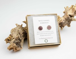 Wine Stave Stud Earrings - Studs - Made from reclaimed California wine barrels.  - £39.30 GBP