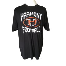 Ultra Club Mens Active T Shirt Size XL Cool &amp; Dry Harmony Football Graphic Black - £14.34 GBP