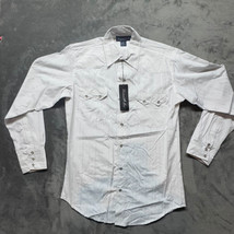 NWT Western Max Shirt M Long Sleeve Pearl Snaps White - $652.88 MXN