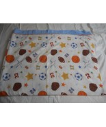 Sports theme Twin Flat Sheet cotton blend baseball Basketball Football - $15.99