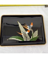 Otagiri Japan Black Lacquer Bird Of Paradise Flower Tray W/stand - €17,07 EUR