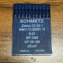 Schmetz DCx27 CANU:03:36 1 NM:110 SIZE18 Industrial Sewing Machine Needles - $14.92