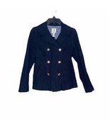 J.Crew Women&#39;s Jacket Coat Double Breast Gold Buttons Long Sleeve Blue S... - $30.64