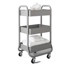 3 Tier Metal Utility Cart Gray 31 3/5&quot;H X 18&quot; W X 14&quot;D - £71.79 GBP