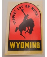 Wyoming &quot;Yipee! LET &#39;ER BUCK!&quot; Vintage Original Lindgren-Turner Travel D... - €21,32 EUR