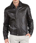 Mens Leather Jacket Stylish SlimFit Genuine Lambskin Motorcycle Bomber B... - $117.50