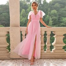 Pink Mesh Lace Dress - £54.57 GBP
