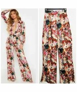 PrettyLittleThing Rose Femme Renaissance Print Wide Leg Pants 2 - $34.19 CAD
